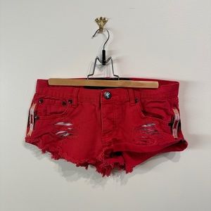 Bonita Low Waist Cutoff Shorts with Southwest Embroidery
